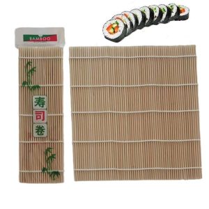 23 x 22cm Bamboo Sushi Roll Non Adhesive Sushi Curtain (White)