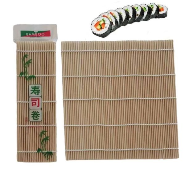 23 x 22cm Bamboo Sushi Roll Non Adhesive Sushi Curtain (White)