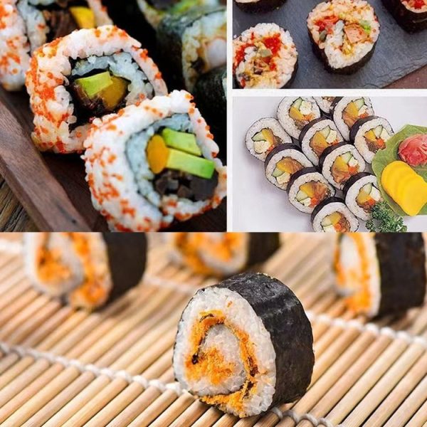 23 x 22cm Bamboo Sushi Roll Non Adhesive Sushi Curtain (White) - Image 6