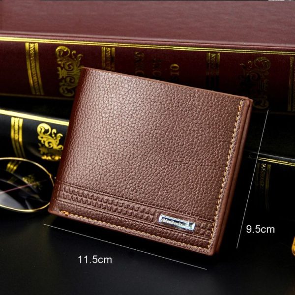 MenBense Men Wallet Casual Coin Purse Large Capacity Money Clip, Style: 555-4 (Black) - Image 2