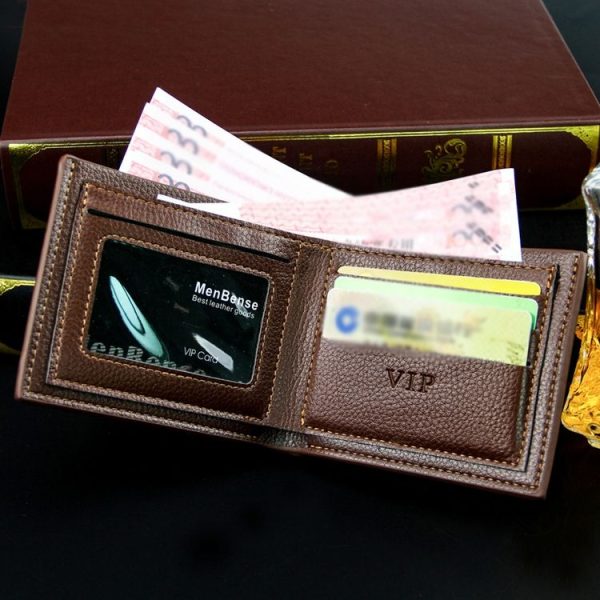 MenBense Men Wallet Casual Coin Purse Large Capacity Money Clip, Style: 555-4 (Black) - Image 6