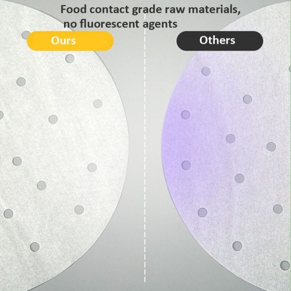 100pcs / Pack Steamer Paper Non-Stick Disposable Grease-Proof Paper Round Air Fryer Pad, Size: 6 Inches (15.2cm) - Image 4