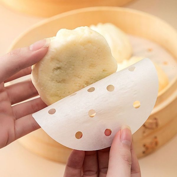100pcs / Pack Steamer Paper Non-Stick Disposable Grease-Proof Paper Round Air Fryer Pad, Size: 6 Inches (15.2cm) - Image 6