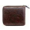MenBense Men Short Zipper Wallet Coin Purse Large Capacity Multi-Card Money Clip (Black) - Image 4