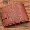 MenBense Men Short Magnetic Clasp Wallet Multi-Card Coin Purse (Light Coffee) - Image 4