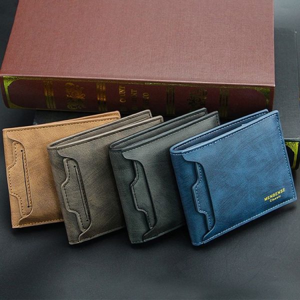 Menbense Men Short Wallet Casual Multi-Card Coin Purse (Light Brown) - Image 2