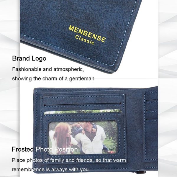 Menbense Men Short Wallet Casual Multi-Card Coin Purse (Light Brown) - Image 4