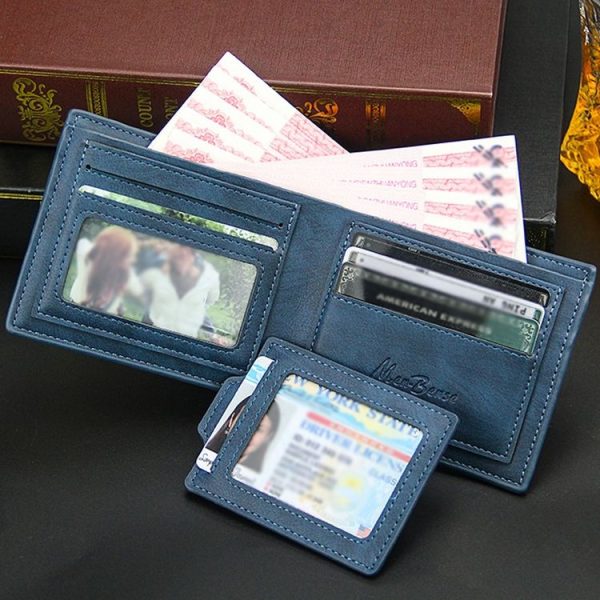 Menbense Men Short Wallet Casual Multi-Card Coin Purse (Light Brown) - Image 7