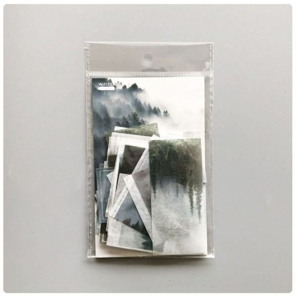 50pcs / Pack Handbook Stickers Small Fresh Stickers DIY Diary Material, Style: Fog Forest - Image 6