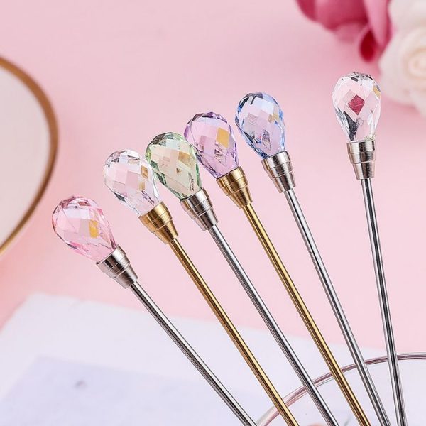430 Stainless Steel Long Handle Diamond Spoon Honey Stirring Scoop (Blue Diamond) - Image 5