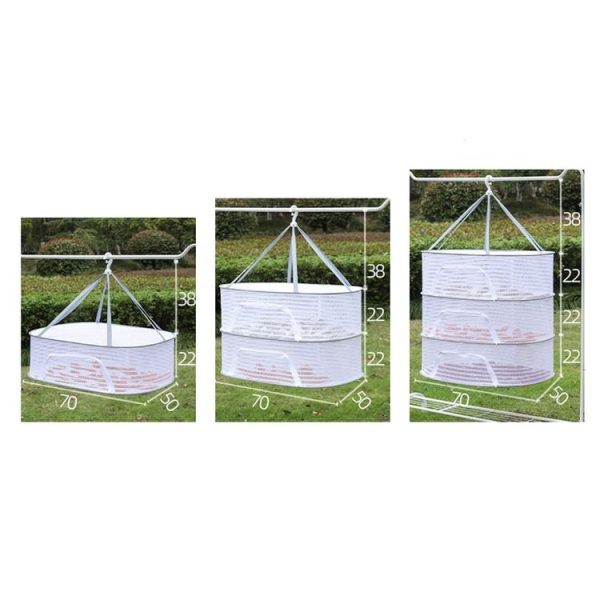 50 x 70cm Foldable Drying Fishing Vegetables Fish Net Hanging Clothes Drying Storage Shelf, Spec: 1 Layer - Image 9
