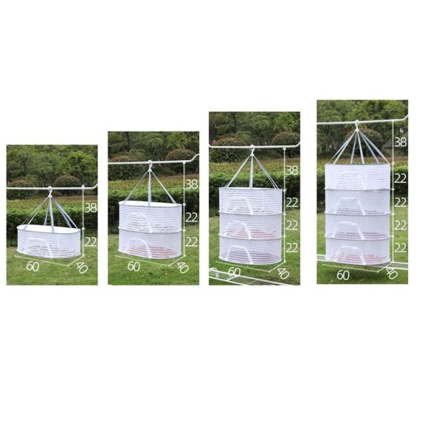 40 x 60cm Foldable Drying Fishing Vegetables Fish Net Hanging Clothes Drying Storage Shelf, Spec: 1 Layer (White) - Image 10