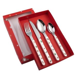 4pcs / Pack Christmas Knife Fork And Spoon Set Cartoon Cutlery Gift Box (Knife Fork Spoons)