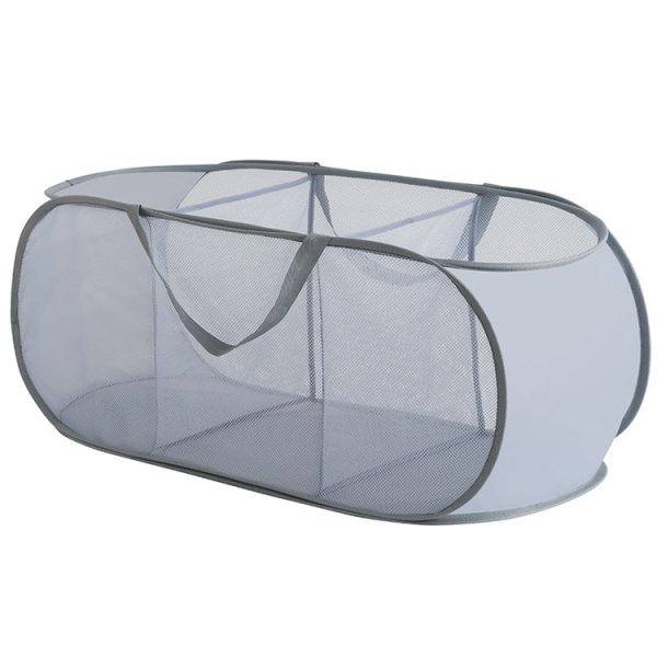 Foldable Storage Basket Household Layered Thickened Dirty Laundry Basket, Spec: 2 Grids Black - Image 2