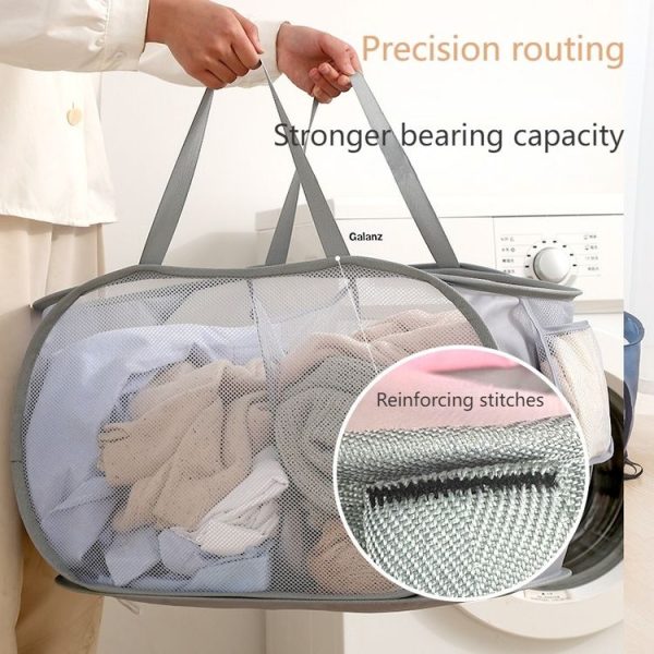 Foldable Storage Basket Household Layered Thickened Dirty Laundry Basket, Spec: 2 Grids Black - Image 5