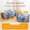 Foldable Storage Basket Household Layered Thickened Dirty Laundry Basket, Spec: 2 Grids Black - Image 6