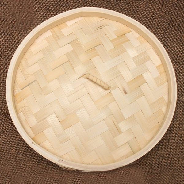 Bamboo Bun Steamer Food Veggie Steamer Basket, Size: 21cm Cover