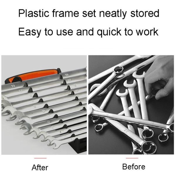 5 In 1 Ratchet Wrench Set Holder Two Way Opening Wrench Storage Rack - Image 5