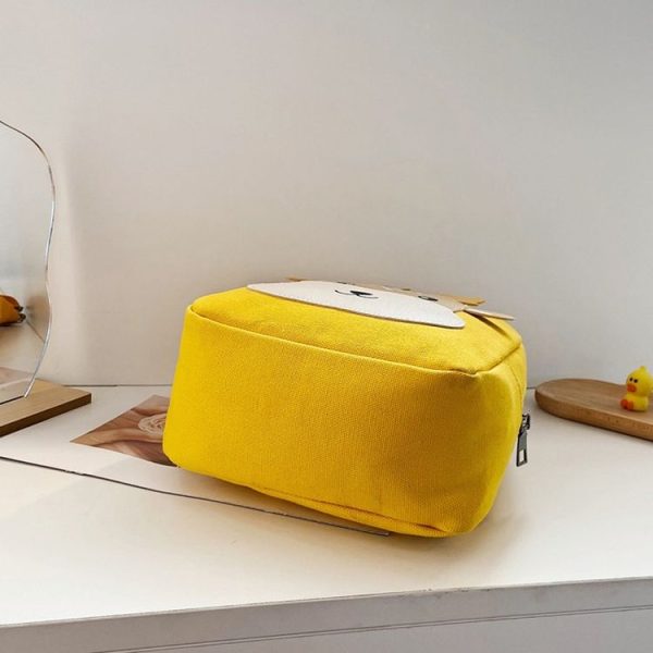 Cartoon Kindergarten Schoolbag Boys And Girls Baby Cute Canvas Shoulder Bag, Color: Deer Yellow - Image 4
