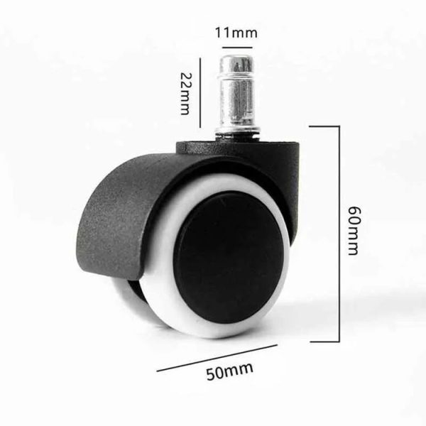 2 Inch 11 x 22mm Plunger Swivel Casters Chair Replacement Wheels (Gray) - Image 3