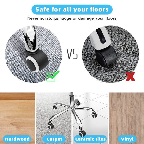 2 Inch 11 x 22mm Plunger Swivel Casters Chair Replacement Wheels (Gray) - Image 7