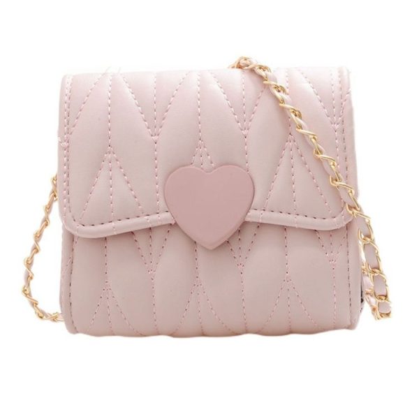 Children Chain Bag Lovely Princess Lingerie Shoulder Crossbody Bag (Pink)