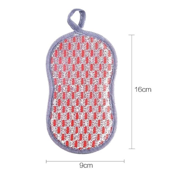 5pcs Double-sided Absorbent Kitchen Dishwashing Sponge Multifunctional Cleaning Rag, Style: Blue - Image 3