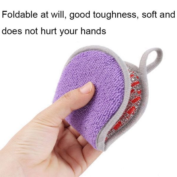 5pcs Double-sided Absorbent Kitchen Dishwashing Sponge Multifunctional Cleaning Rag, Style: Blue - Image 5