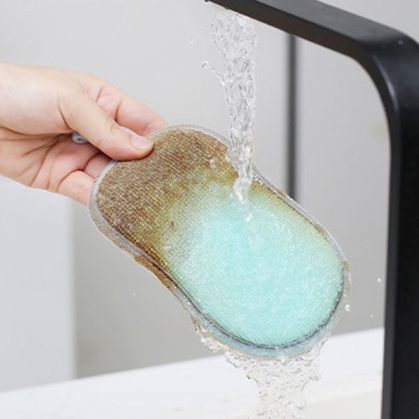 5pcs Double-sided Absorbent Kitchen Dishwashing Sponge Multifunctional Cleaning Rag, Style: Blue - Image 8