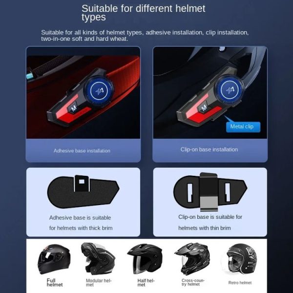 X7 Motorcycle Helmet Bluetooth Headset Riding Navigation Listening Song Soft Hard Wheat (Red) - Image 11