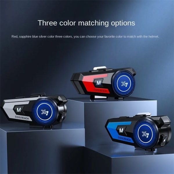 X7 Motorcycle Helmet Bluetooth Headset Riding Navigation Listening Song Soft Hard Wheat (Red) - Image 2