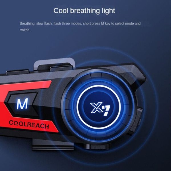 X7 Motorcycle Helmet Bluetooth Headset Riding Navigation Listening Song Soft Hard Wheat (Red) - Image 3