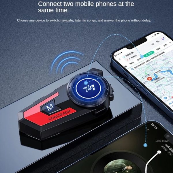X7 Motorcycle Helmet Bluetooth Headset Riding Navigation Listening Song Soft Hard Wheat (Red) - Image 6