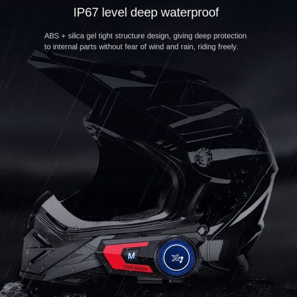 X7 Motorcycle Helmet Bluetooth Headset Riding Navigation Listening Song Soft Hard Wheat (Red) - Image 8