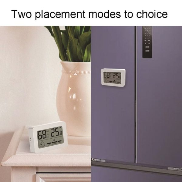 Household Indoor Mini Smiley Electronic Temperature And Humidity Meter With Stand (White) - Image 10