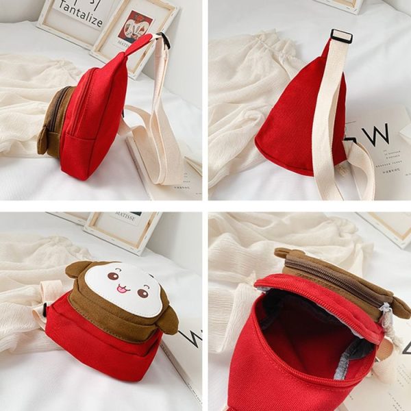Children Chest Bag Cute Cartoon Monkey Crossbody Shoulder Bag Coin Backpacks (Yellow) - Image 3