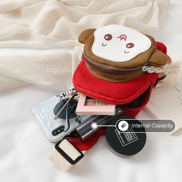 Children Chest Bag Cute Cartoon Monkey Crossbody Shoulder Bag Coin Backpacks (Yellow) - Image 5