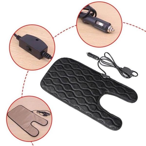 Children Single-Seat Car Winter Electric Heated Seat Cushion (Black) - Image 2
