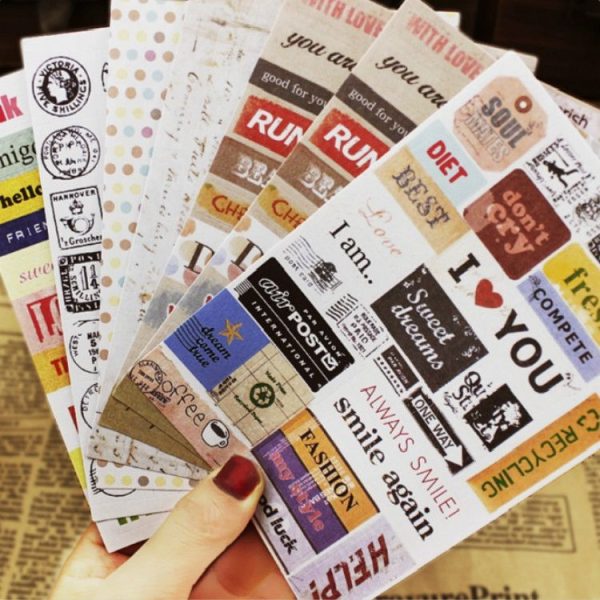 6 PCS / Set Sticker Retro Postmark Handmade Scrapbook Decoration Sticker