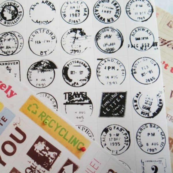 6 PCS / Set Sticker Retro Postmark Handmade Scrapbook Decoration Sticker - Image 5
