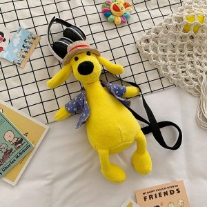 Cartoon Plush Doll Shoulder Bag Cute Puppy Crossbody Bag, Style: Puppy Yellow