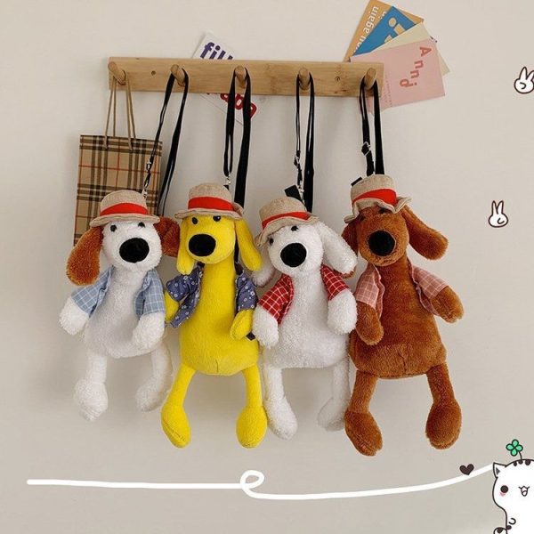 Cartoon Plush Doll Shoulder Bag Cute Puppy Crossbody Bag, Style: Puppy Yellow - Image 2