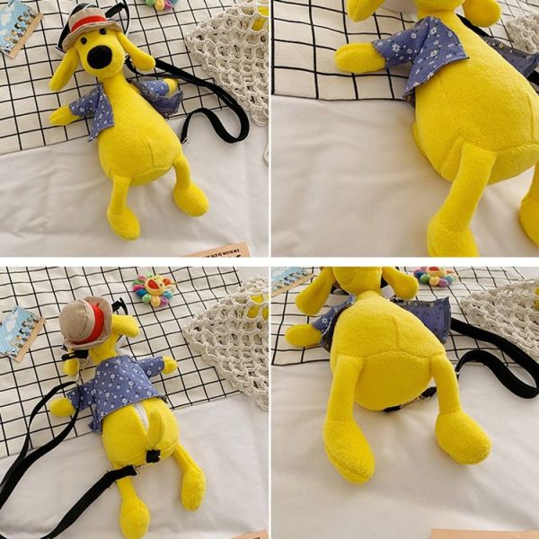 Cartoon Plush Doll Shoulder Bag Cute Puppy Crossbody Bag, Style: Puppy Yellow - Image 4