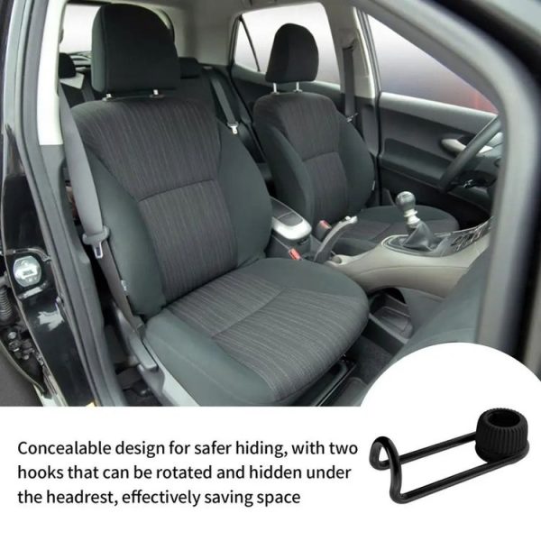 Bbdd Alloy Car Hooks Invisible Seat Back Car Hangers (Silver) - Image 4