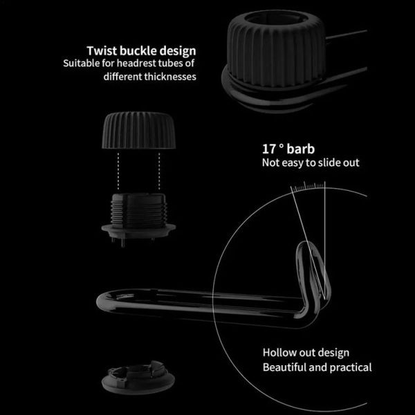 Bbdd Alloy Car Hooks Invisible Seat Back Car Hangers (Silver) - Image 6