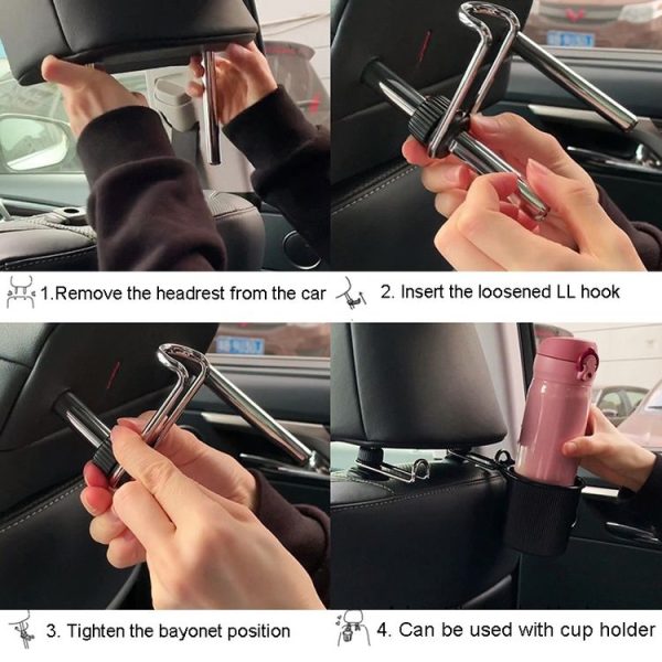 Bbdd Alloy Car Hooks Invisible Seat Back Car Hangers (Silver) - Image 9