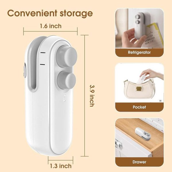 Small 2-in-1 Rechargeable Magnetic Snack Sealer Household Mini Sealing Machine (Green) - Image 3