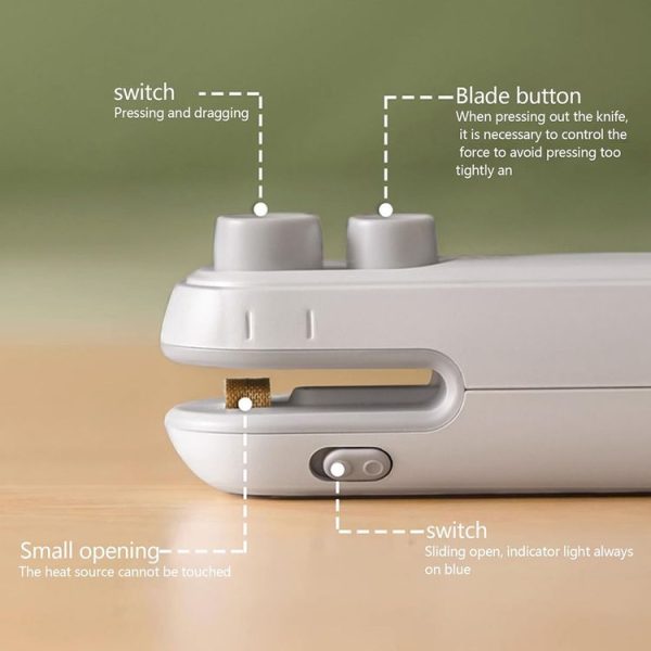 Small 2-in-1 Rechargeable Magnetic Snack Sealer Household Mini Sealing Machine (Green) - Image 4