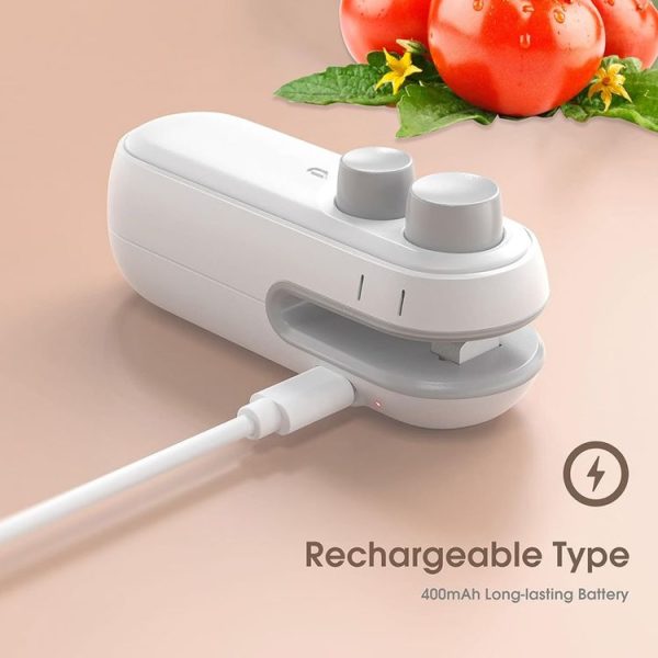 Small 2-in-1 Rechargeable Magnetic Snack Sealer Household Mini Sealing Machine (Green) - Image 7