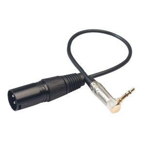0.3m 90 Degree 3.5mm Stereo TRS Male to XLR 3Pin Male Audio Cable (Black)